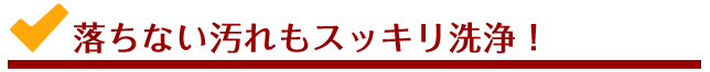落ちない汚れもスッキリ洗浄！